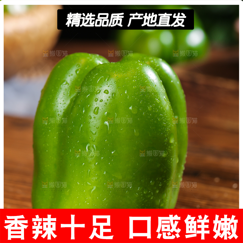 木底上的圆青椒
