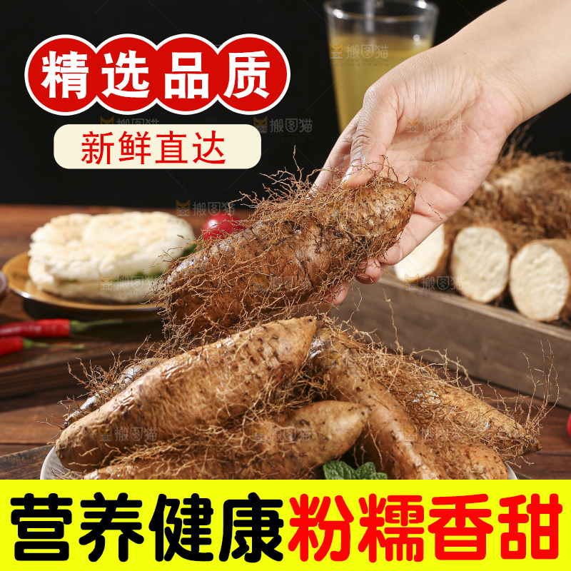 深底上的新鲜毛薯