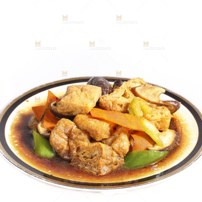 白底上的炒豆泡