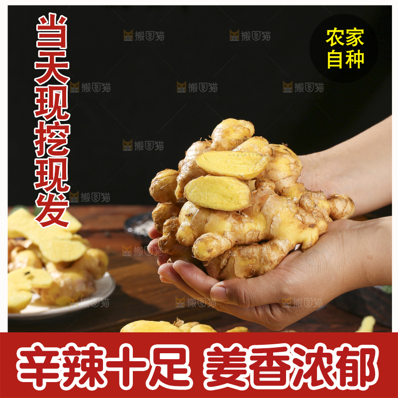深底上的新鲜生姜