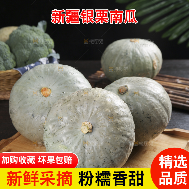 深底上的银栗南瓜