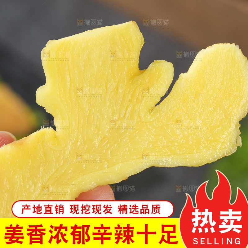 深底上的新鲜生姜