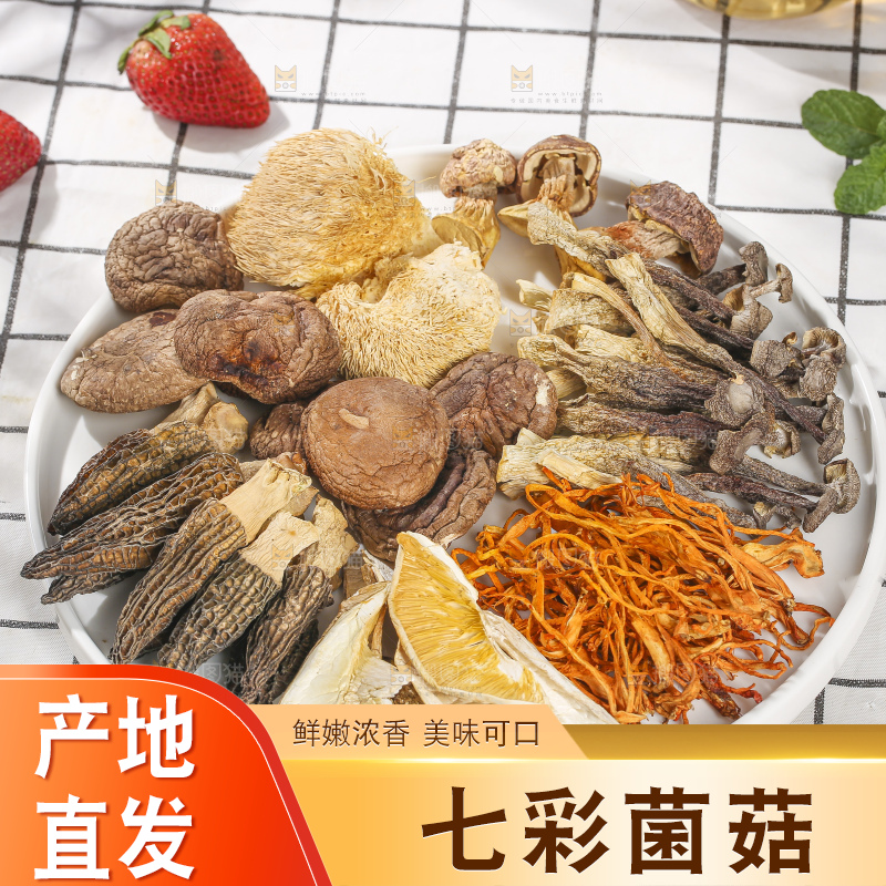 浅底上的七彩菌菇