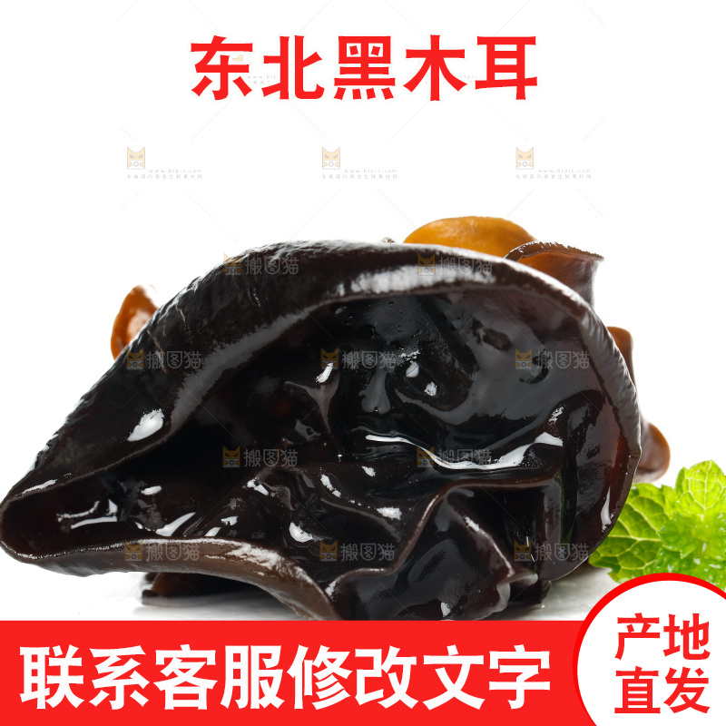 白底上的黑木耳