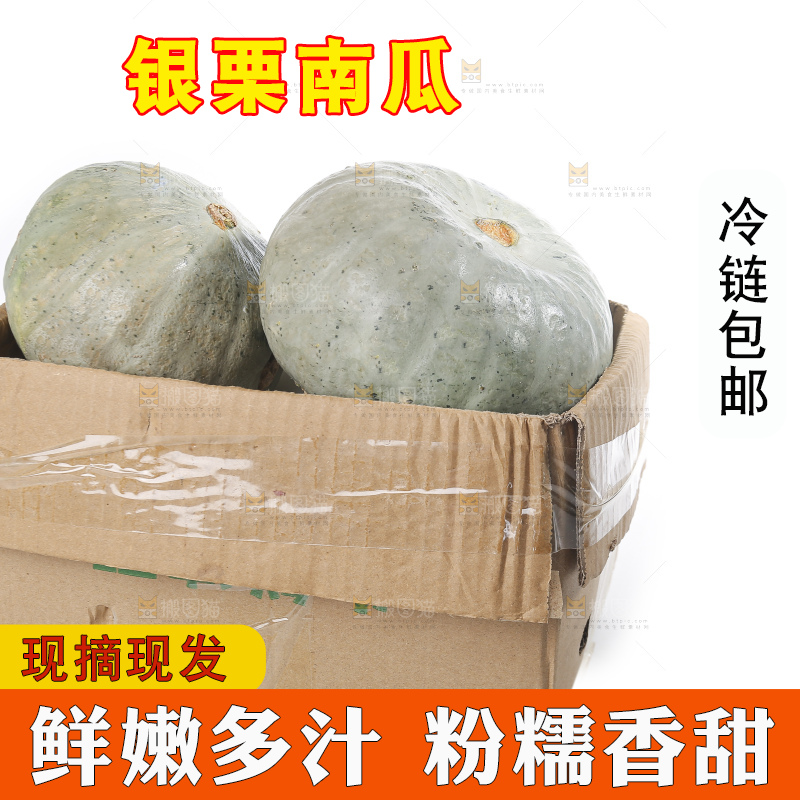 白底上的银栗南瓜