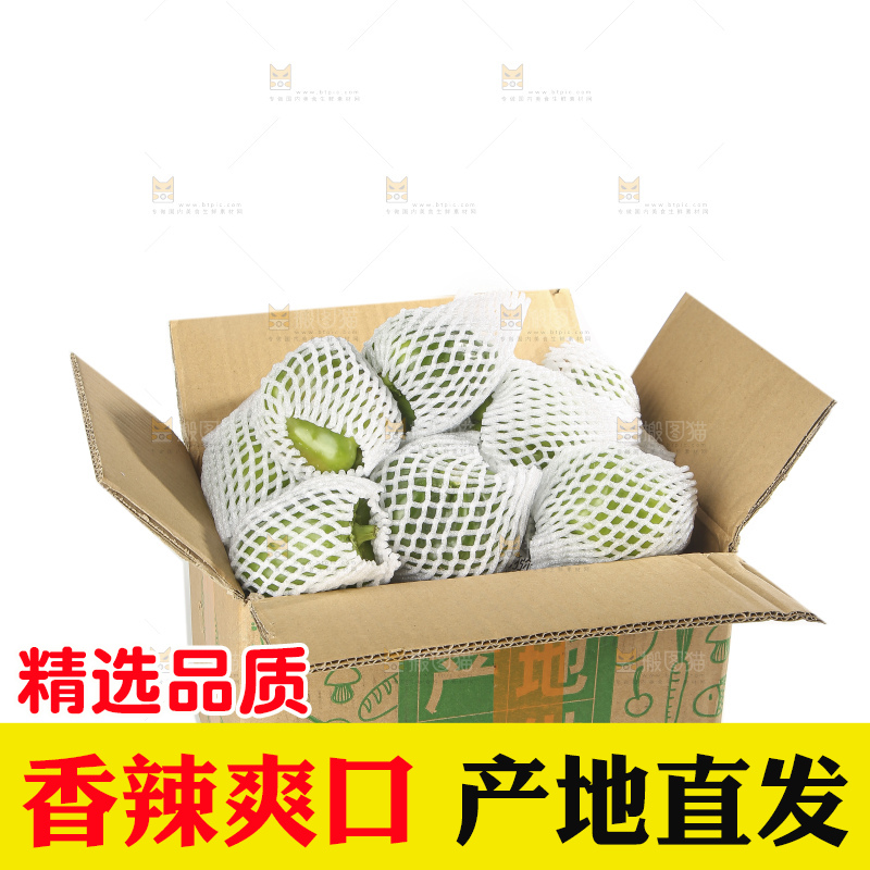 白底上的青圆椒