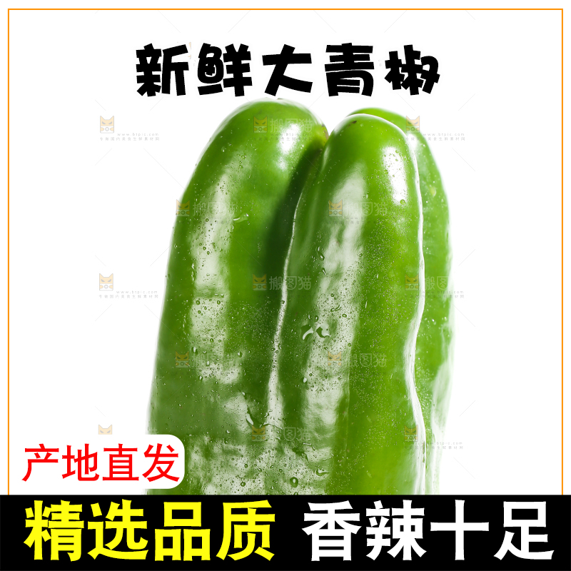 白底上的青椒