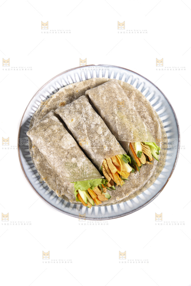 白底上的全麦卷饼