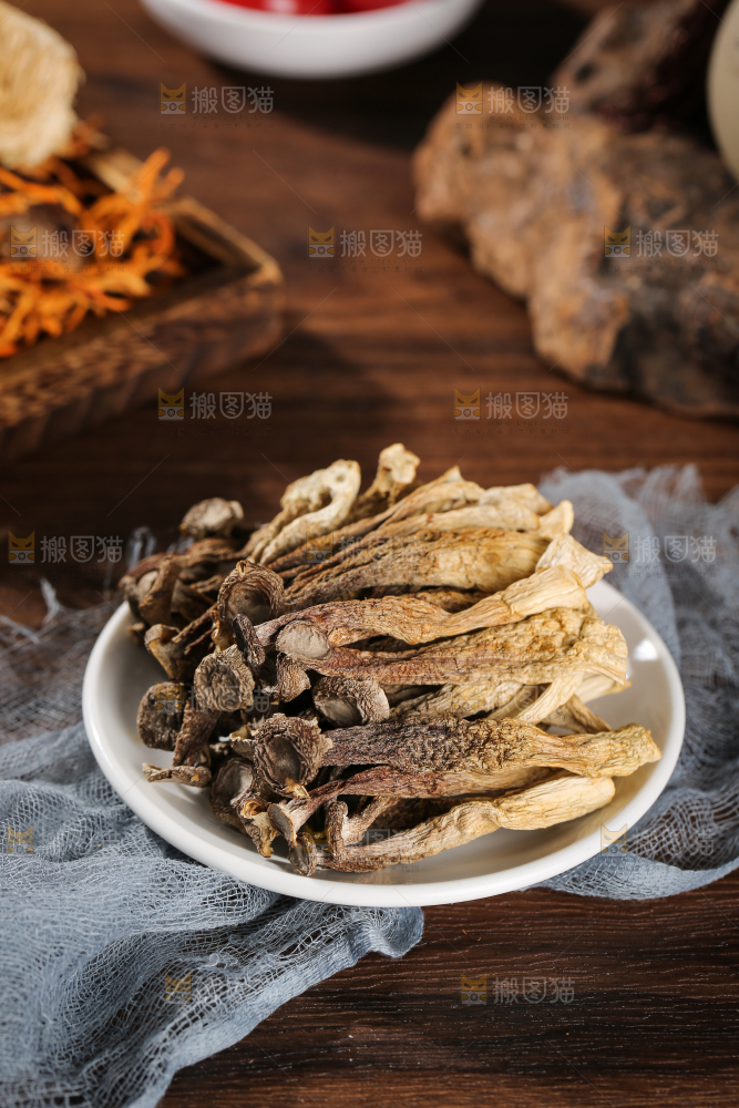 深底上的鹿茸菇