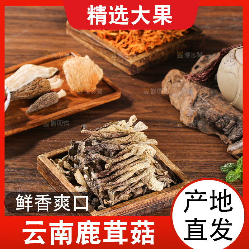 深底上的鹿茸菇