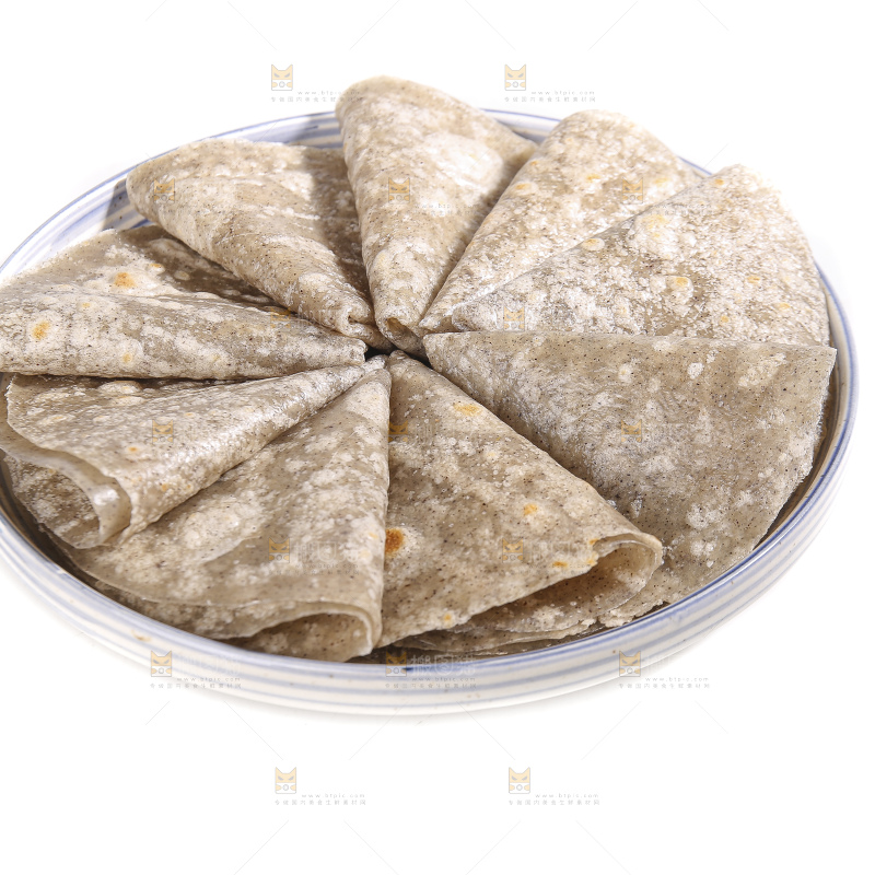 白底上的全麦卷饼