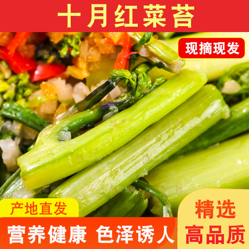 深底上的炒红菜苔