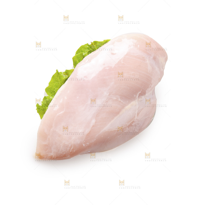 白底上的鸡胸肉