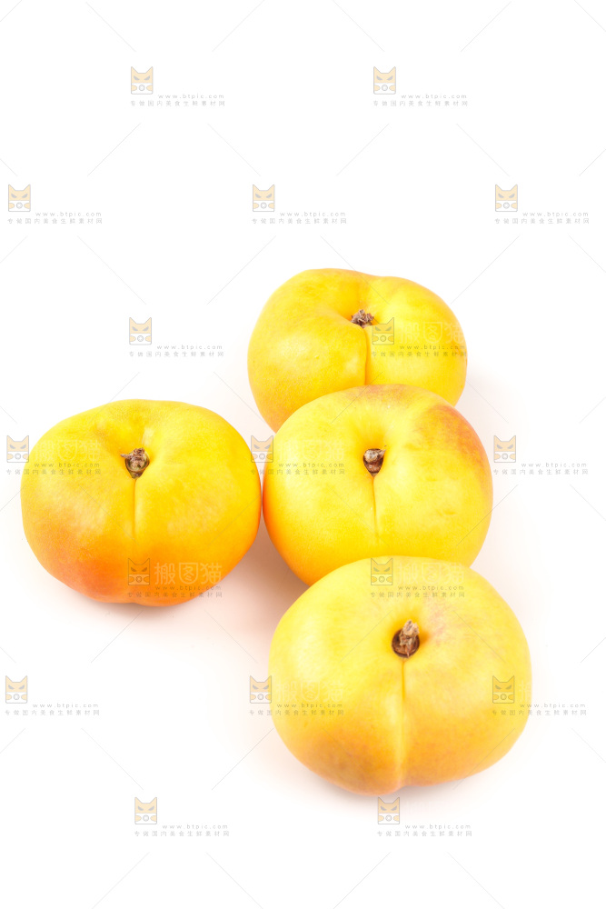 白底上的黄金油蟠桃