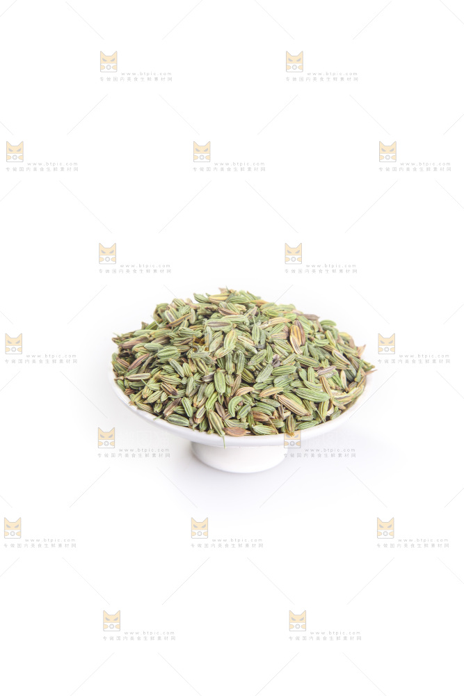 白底上的小茴香籽