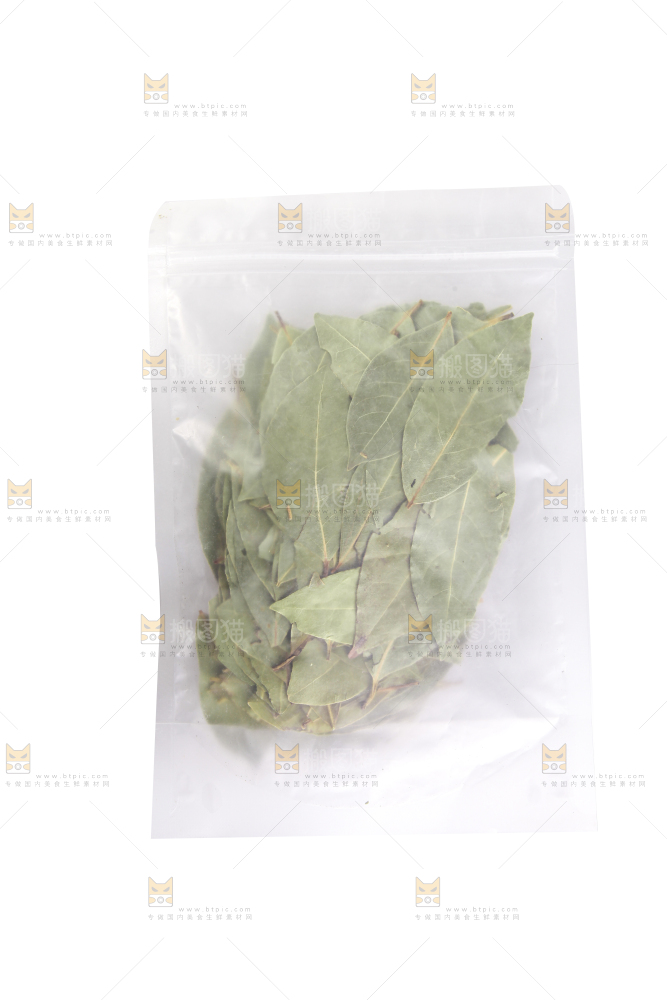 白底上摆放着香叶