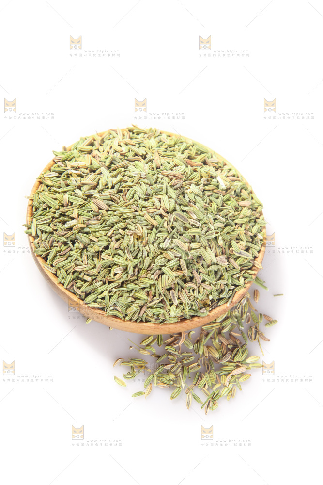 白底上的小茴香籽