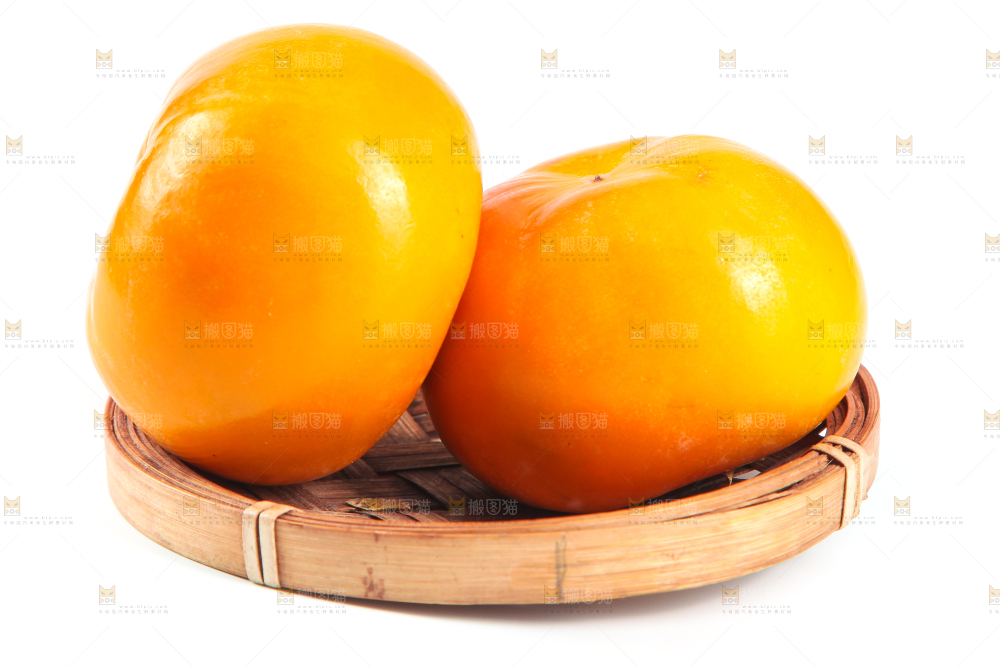 白底上的脆柿