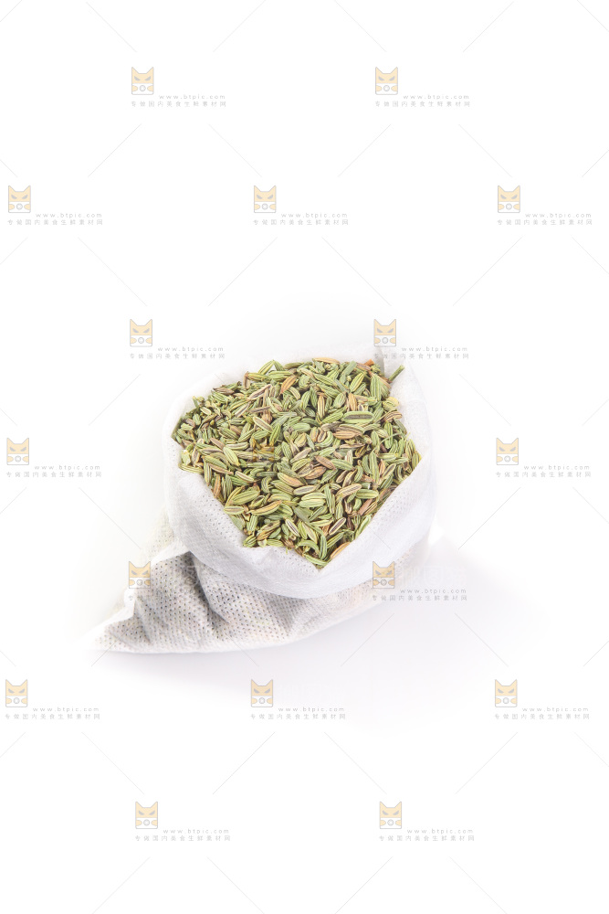白底上的小茴香籽