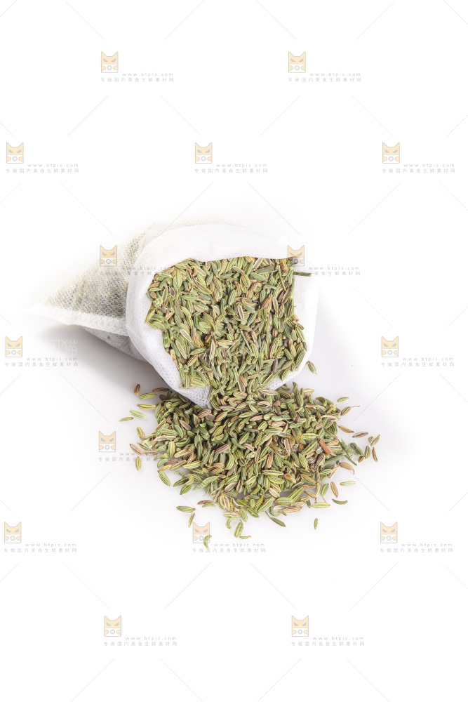 白底上的小茴香籽