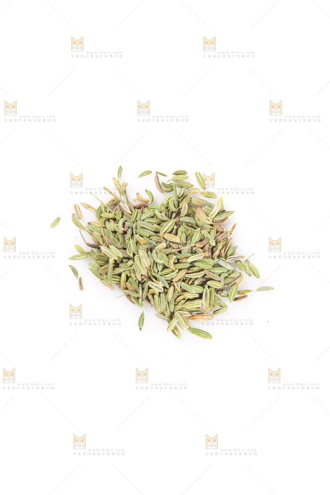 白底上的小茴香籽