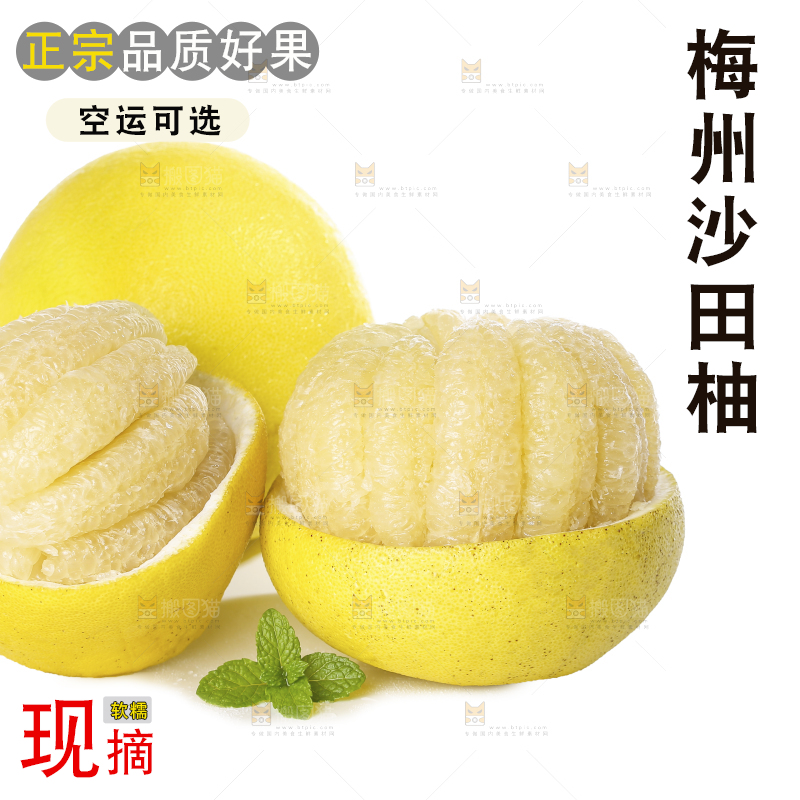 白底上的沙田柚