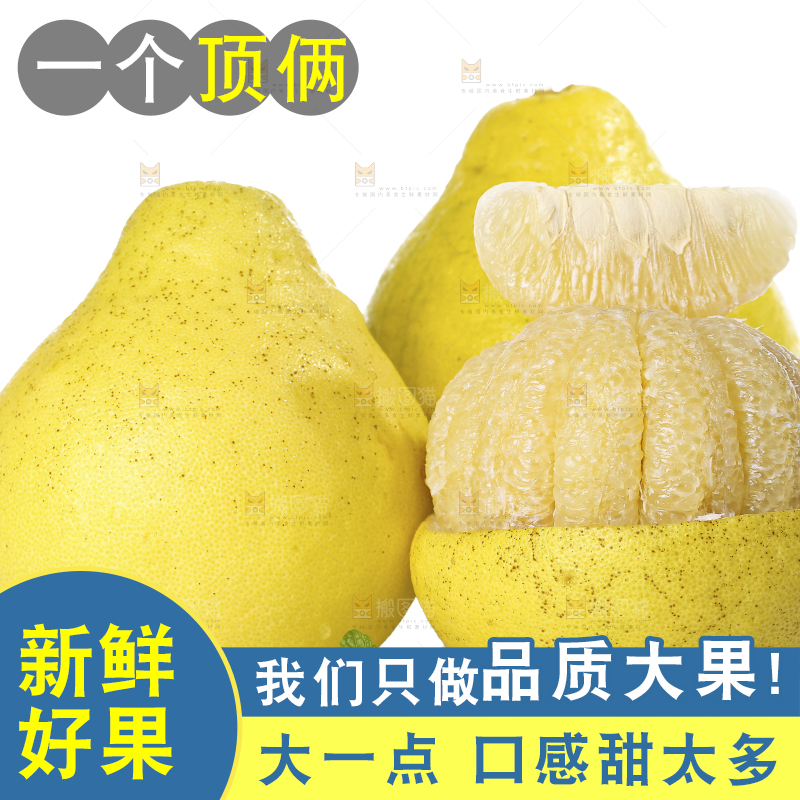 白底上的沙田柚