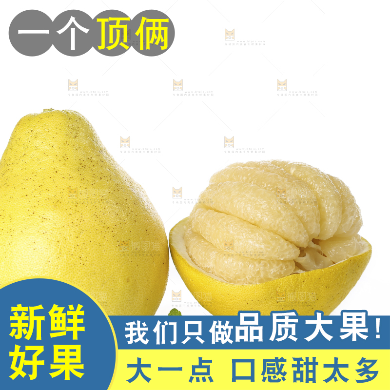 白底上的沙田柚