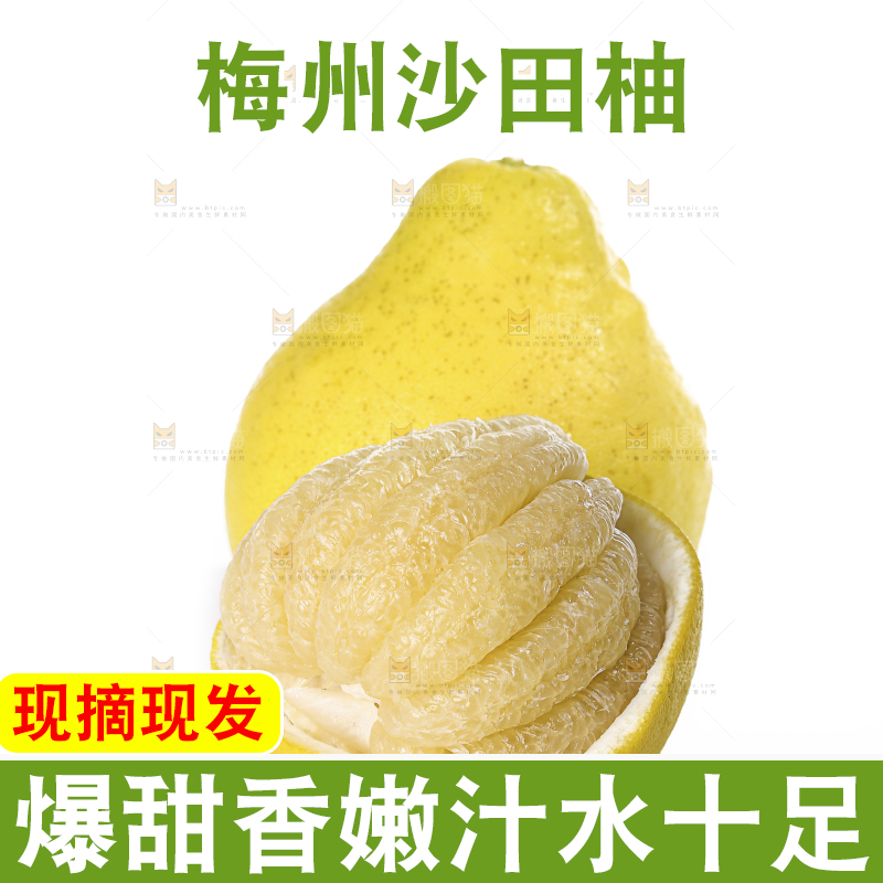 白底上的沙田柚