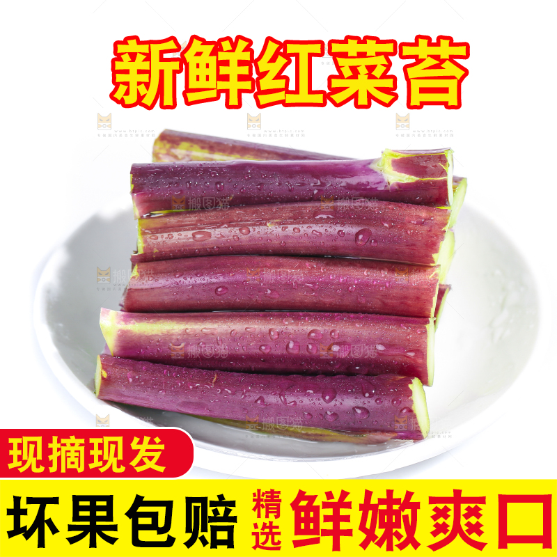 白底上的红菜苔