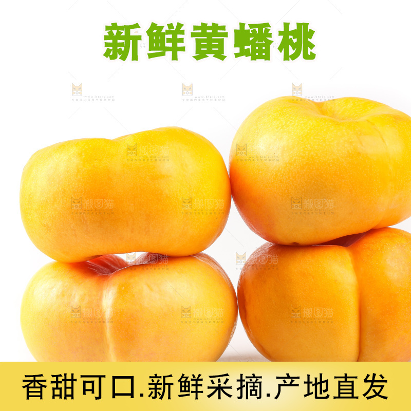 白底上的黄金油蟠桃