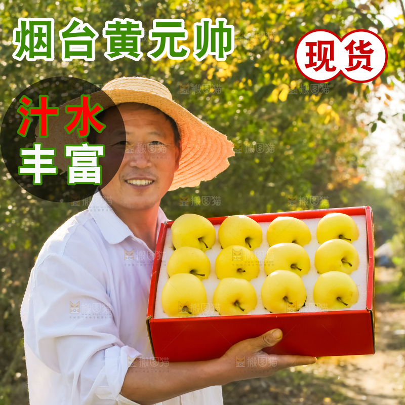手里拿着黄元帅苹果