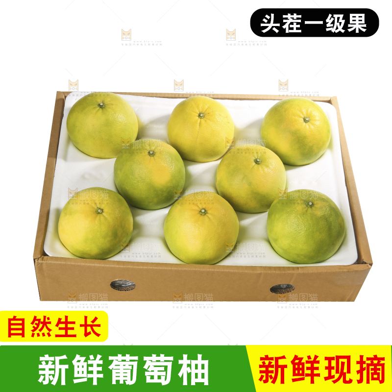 白底上的青皮葡萄柚