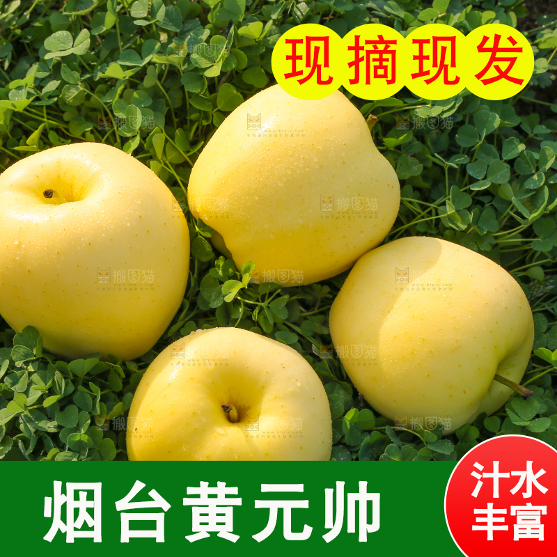 手里拿着黄元帅苹果