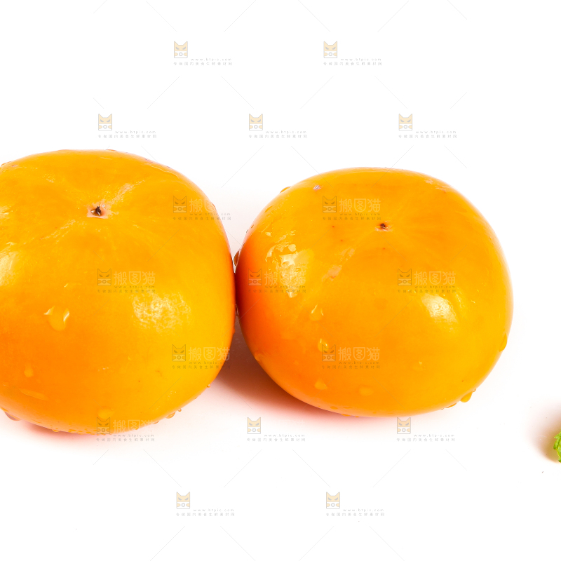 白底上的脆柿