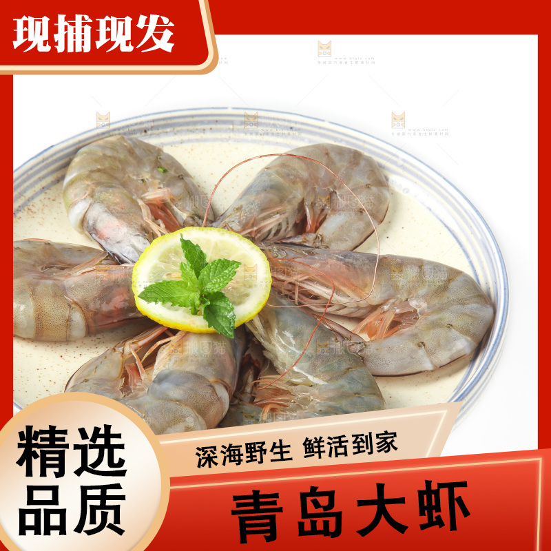 白底上的大虾