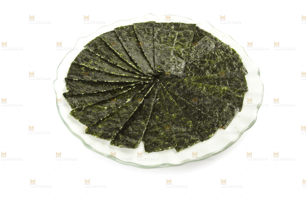 白底上的海苔片
