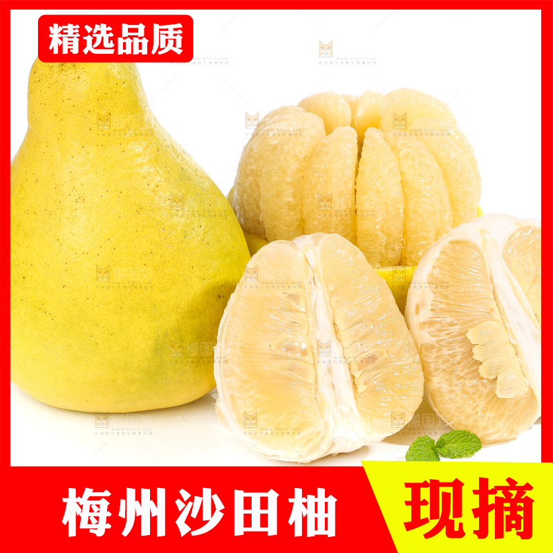 白底上的沙田柚