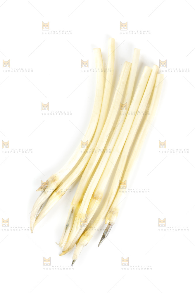 白底上的新鲜藕带