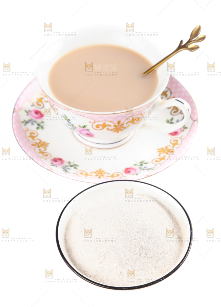 白底上的奶茶粉