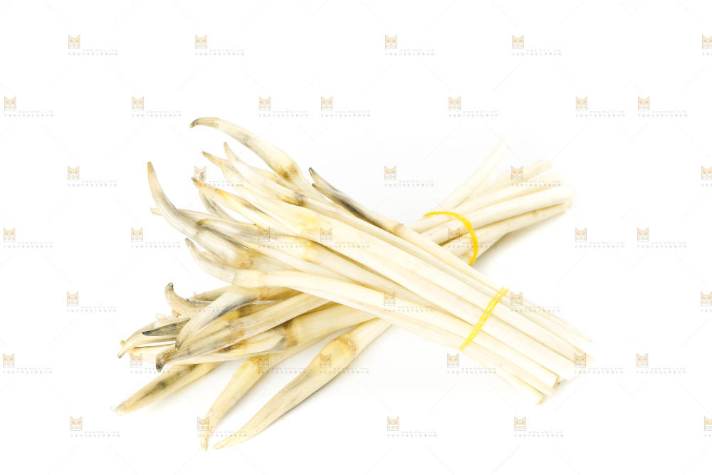 白底上的新鲜藕带