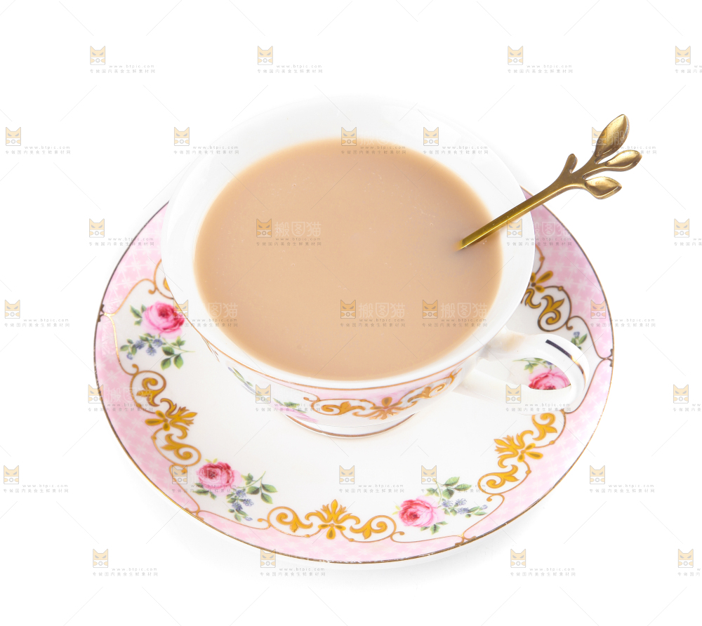 白底上的奶茶粉