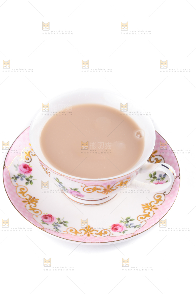 白底上的奶茶粉