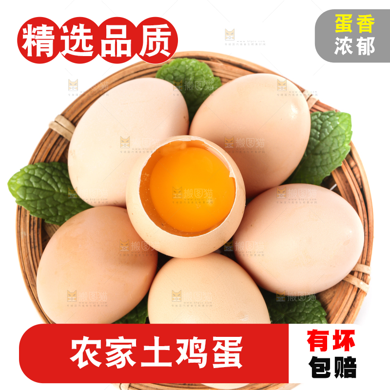 白底上的土鸡蛋