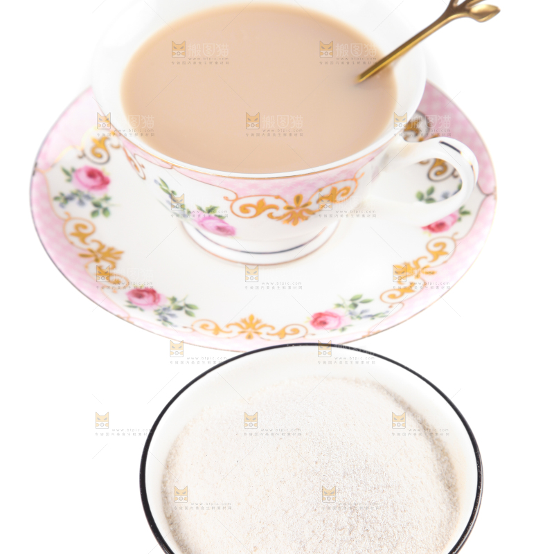 白底上的奶茶粉