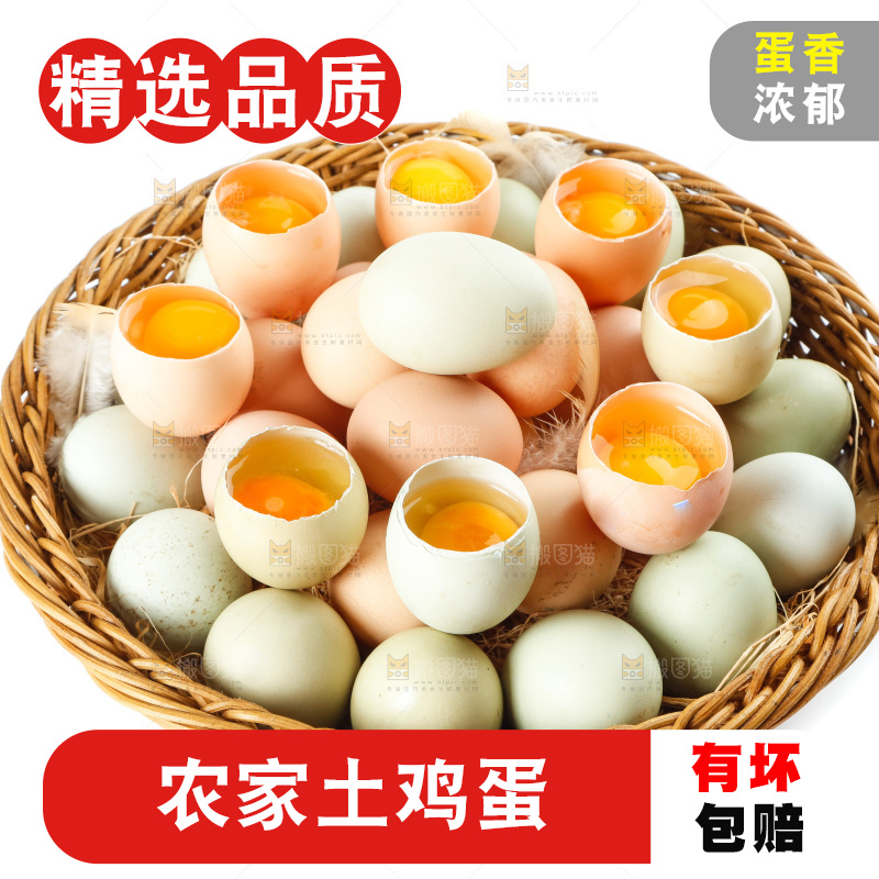白底上的土鸡蛋