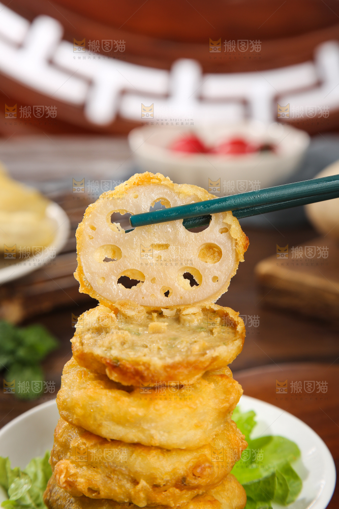 木底上的藕夹