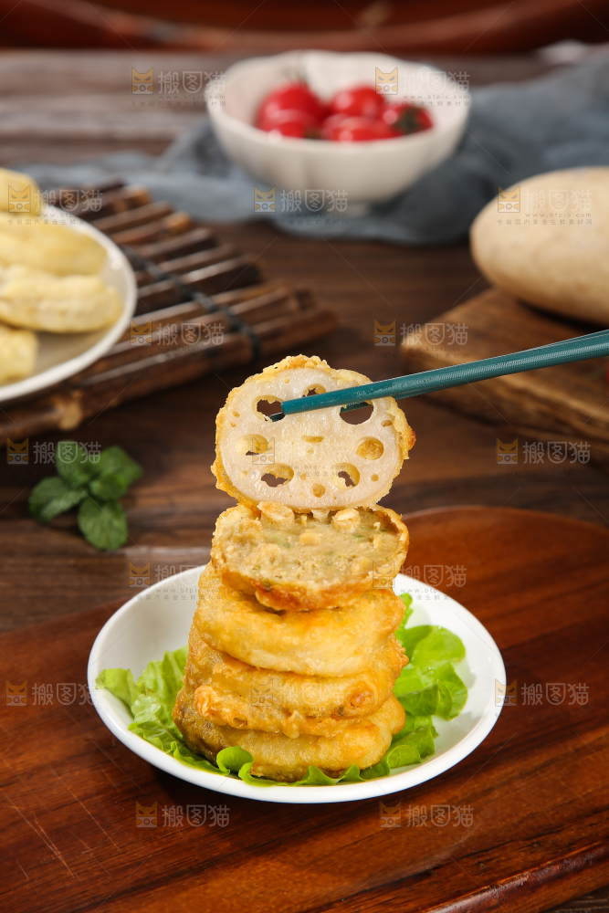木底上的藕夹