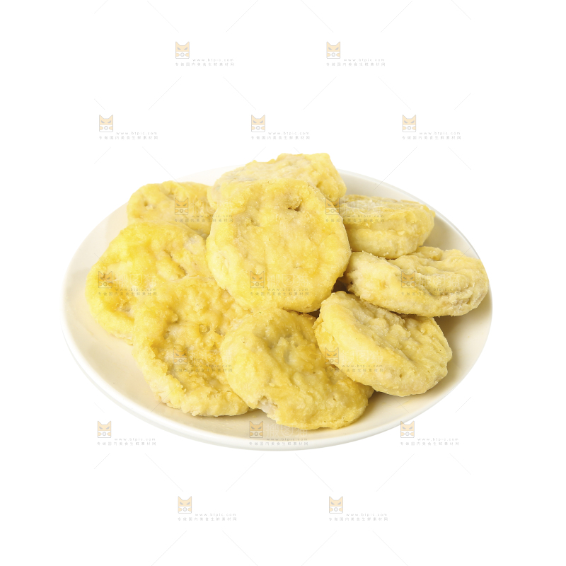 白底上的炸藕夹