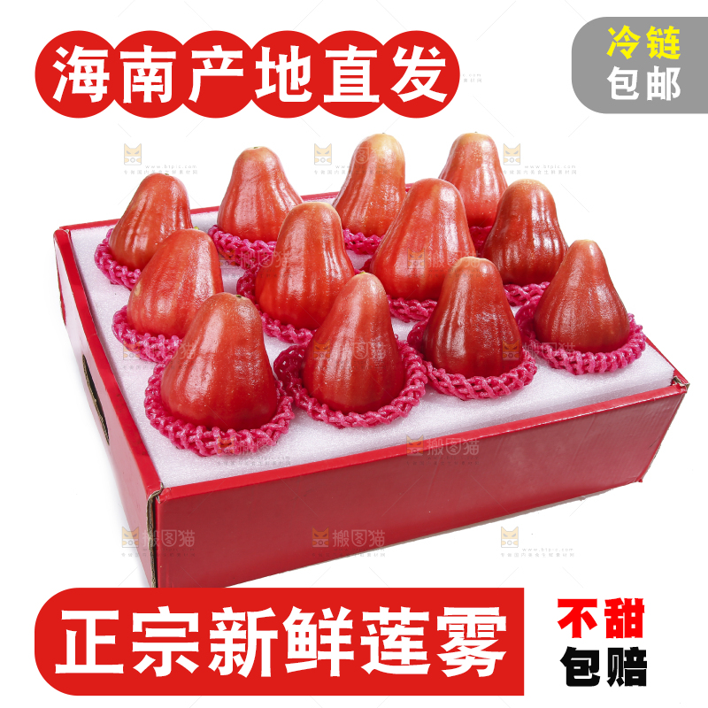 白底上的新鲜莲雾